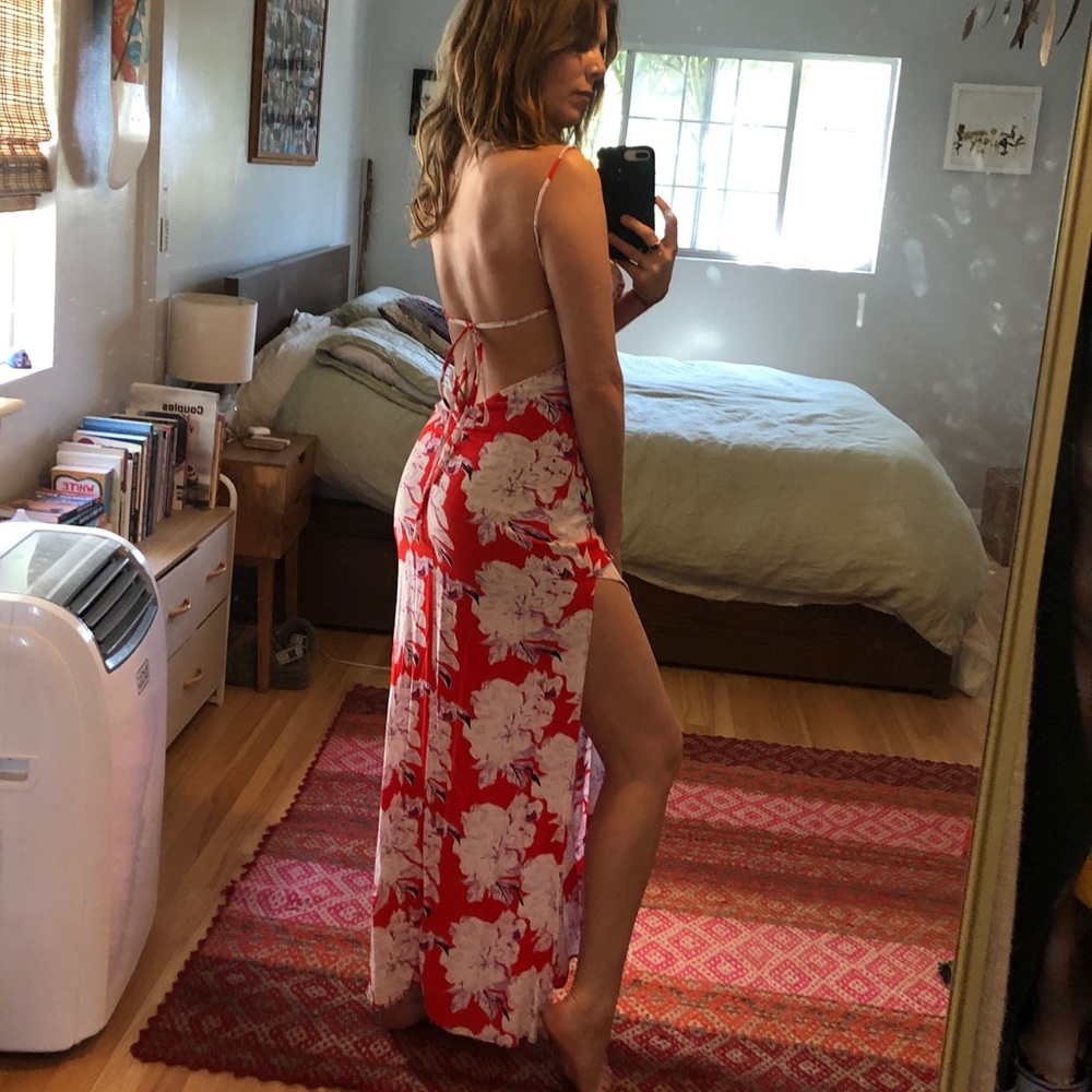 Flynn Sky Floral Red Maxi Dress